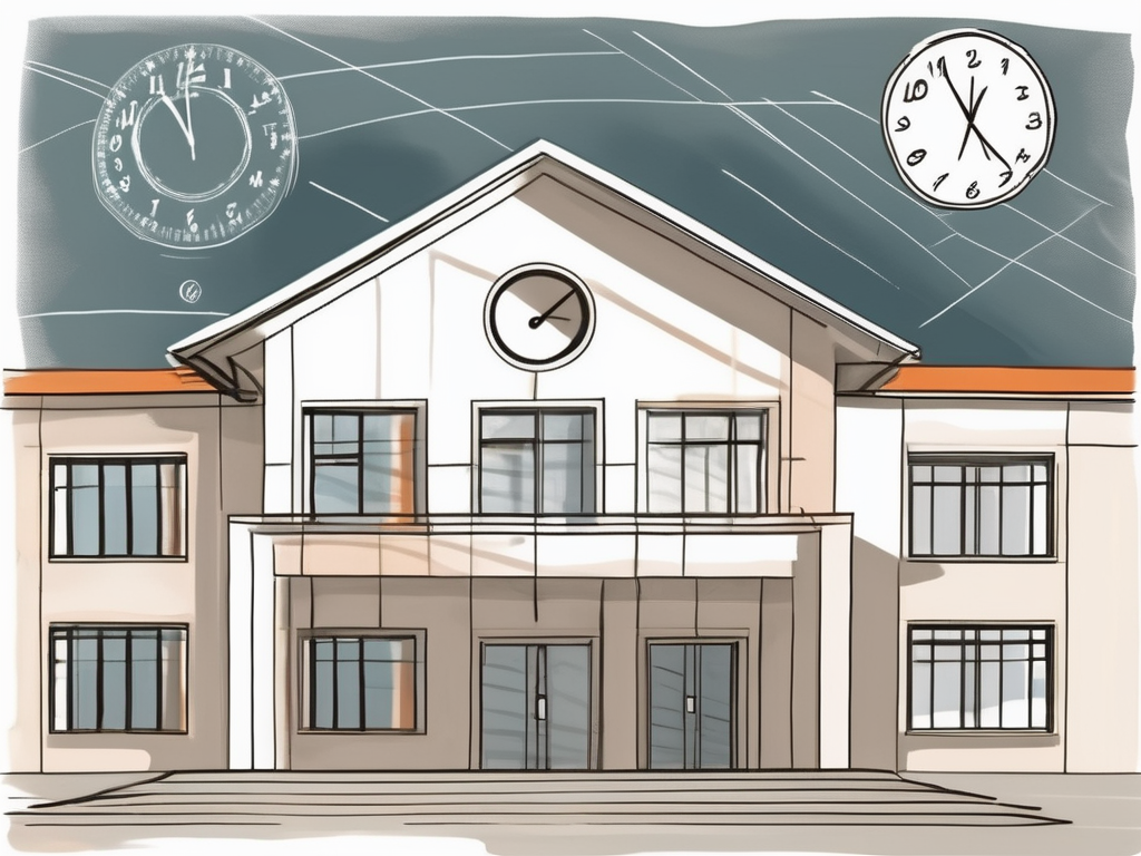 A few international school buildings in austria with a calendar and a clock