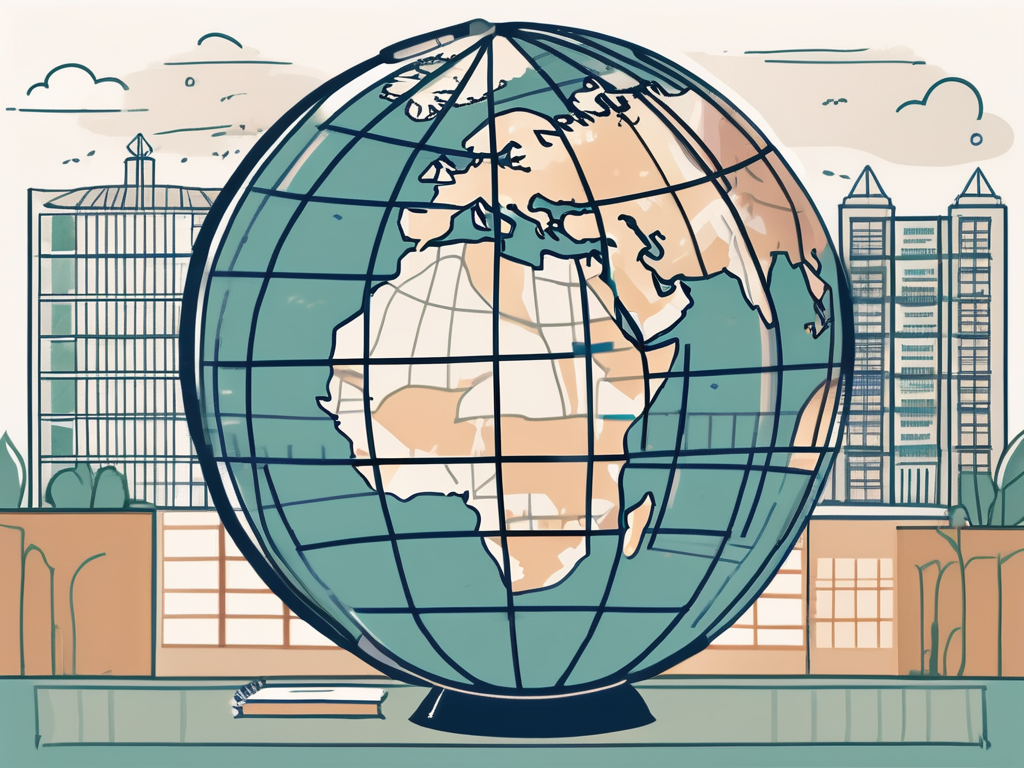 A globe focused on cambodia