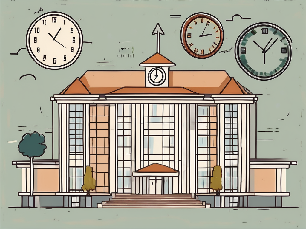 A diverse array of international school buildings in bogota with a calendar and a clock