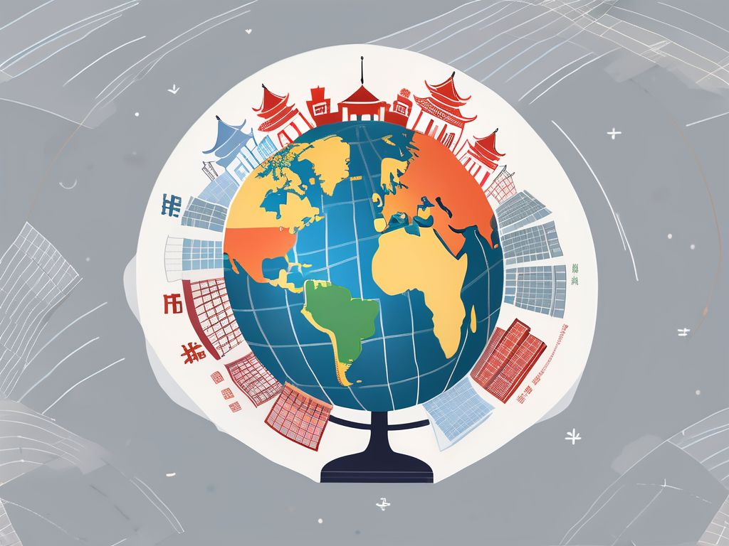 A globe with china highlighted