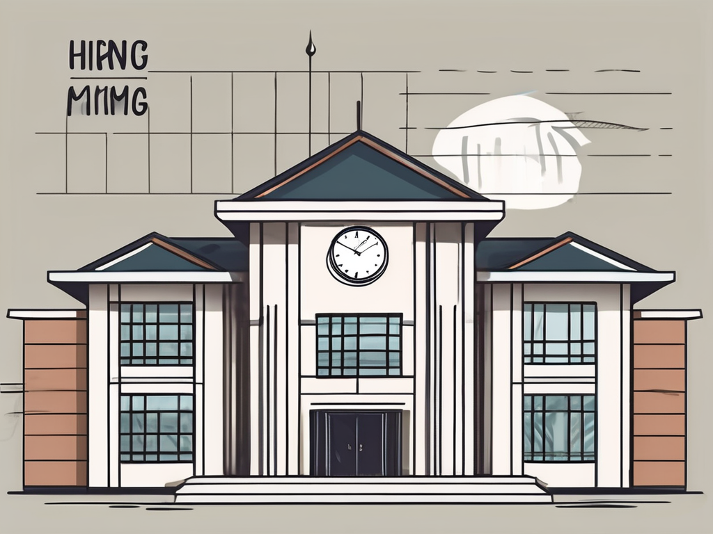 A few international school buildings in nepal with a calendar and a clock to signify the hiring time