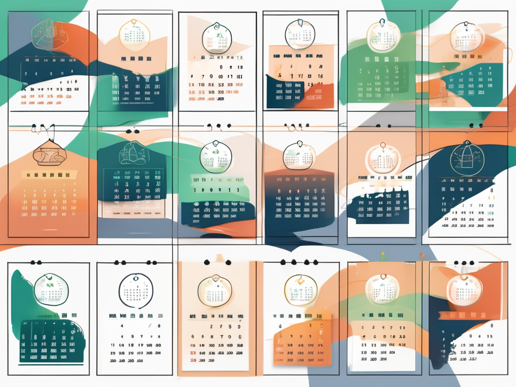 A few international schools in taipei with a calendar showing various months