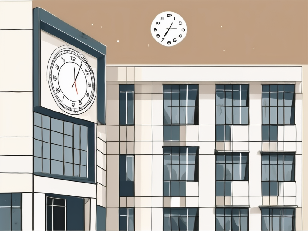 An international school building in tunisia with a calendar and a clock