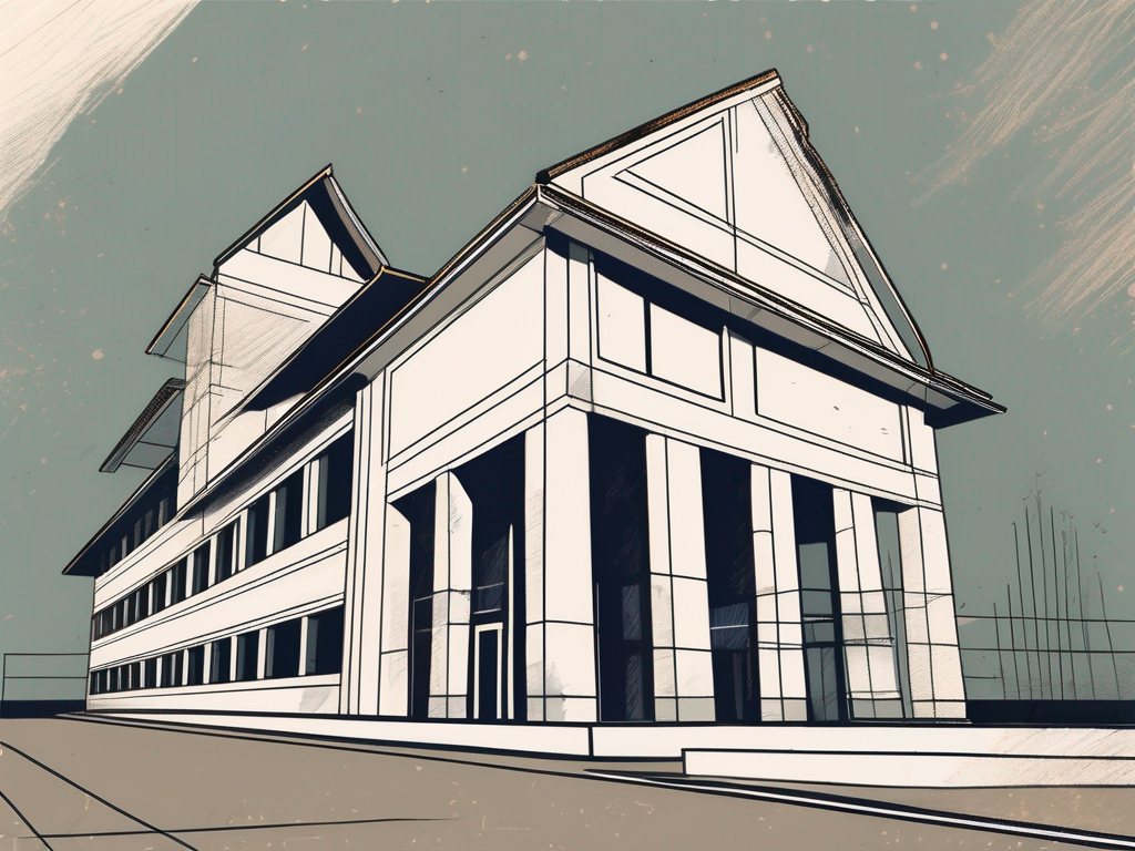 An international school building in bangkok with a symbolic hourglass indicating the passing of years