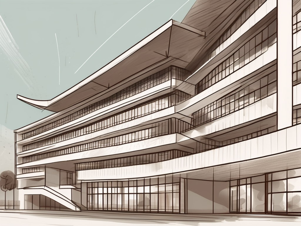 An international school building in guangzhou with a symbolic representation of passing years