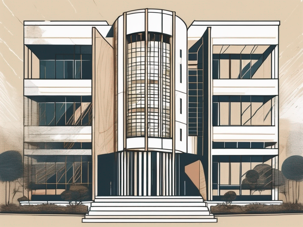 An international school building in kuala lumpur with a symbolic hourglass or calendar indicating the passage of years