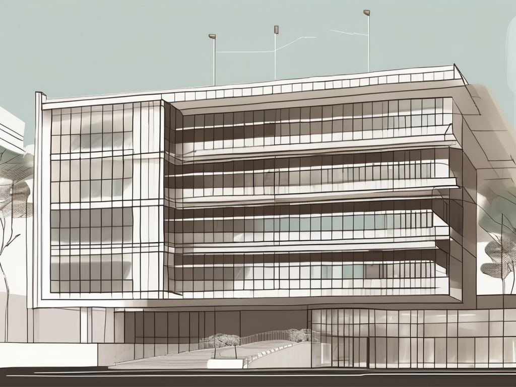 An international school building in taipei with a timeline showing the progression of years leading to its entrance