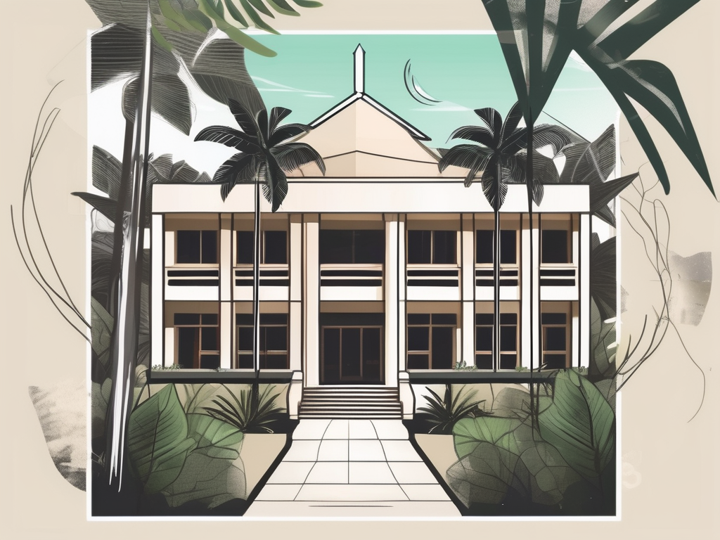 An international school building in phuket surrounded by tropical vegetation