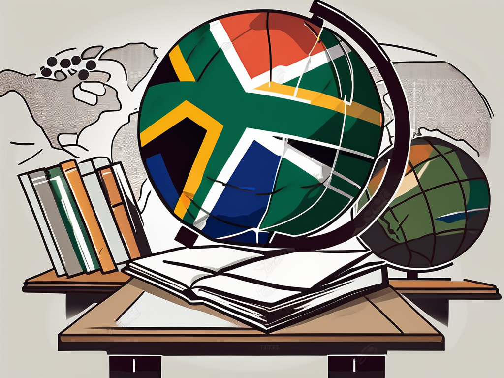 A classroom setting with a globe