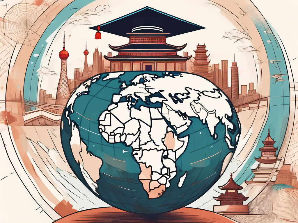 A globe with a focused view on china