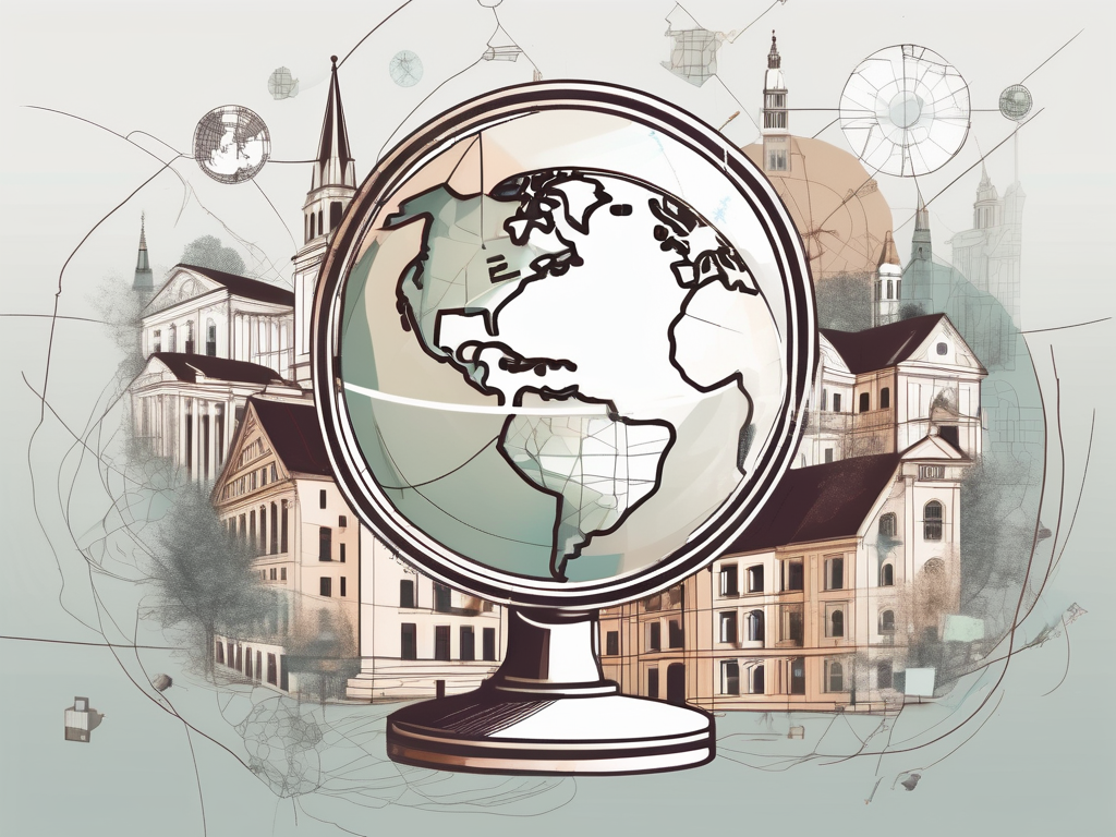 A globe focused on austria