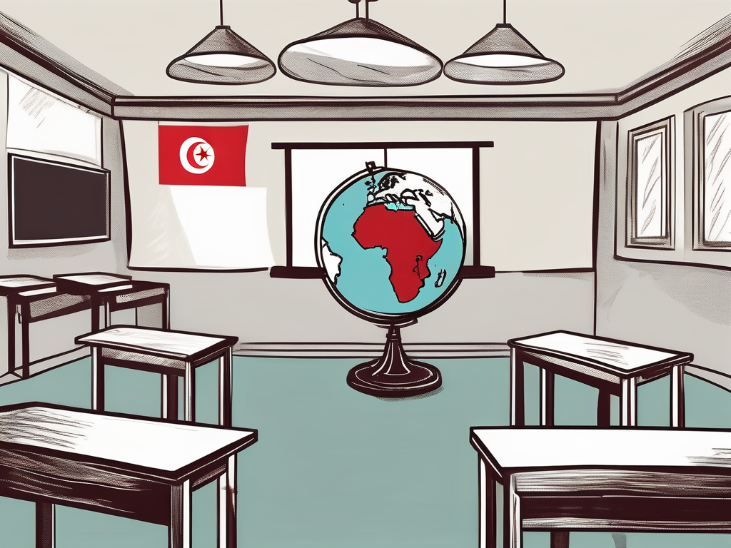 A typical tunisian classroom setting with global elements