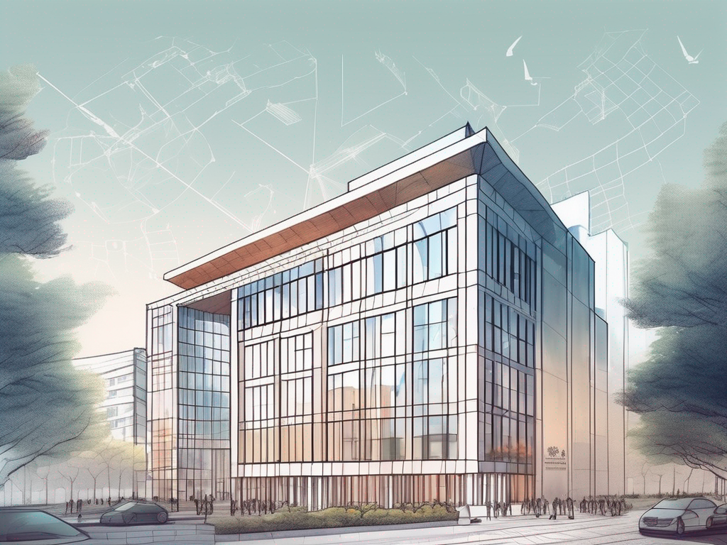 The britannica international school shanghai's iconic building with a variety of job application materials like a resume