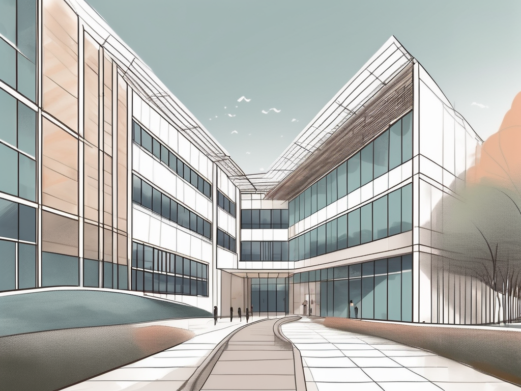 The hong qiao international school building with a path leading to its entrance