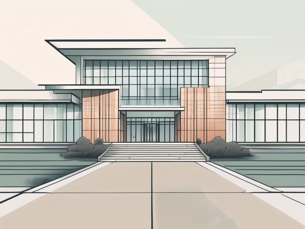 The shanghai pinghe school building with a pathway leading towards it