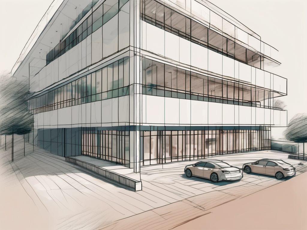 The yew chung international school of shanghai building with a resume and a pen placed in the foreground