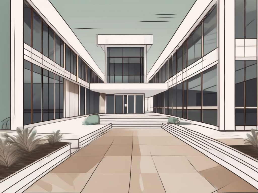 The yk pao school building with a path leading towards the entrance