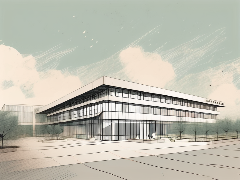 The beijing city international school building with a few papers