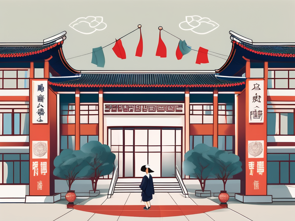 Beijing international bilingual academy's building with a path leading to its entrance