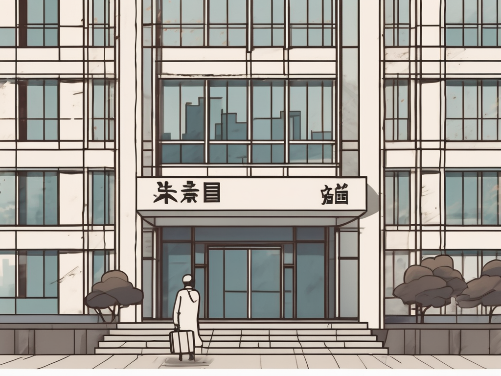 A japanese school building with a dalian cityscape in the background