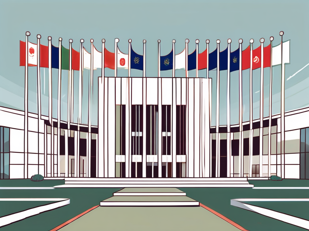 The kunming international academy building with a path leading up to it