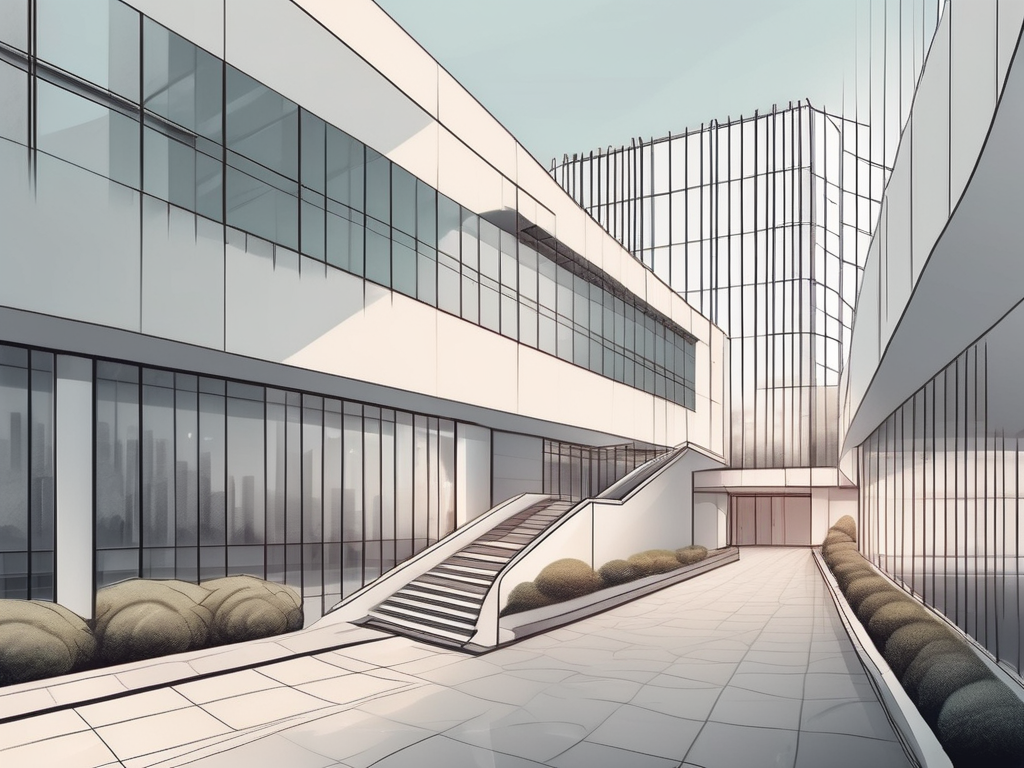 The access international academy ningbo building with a pathway leading towards the entrance