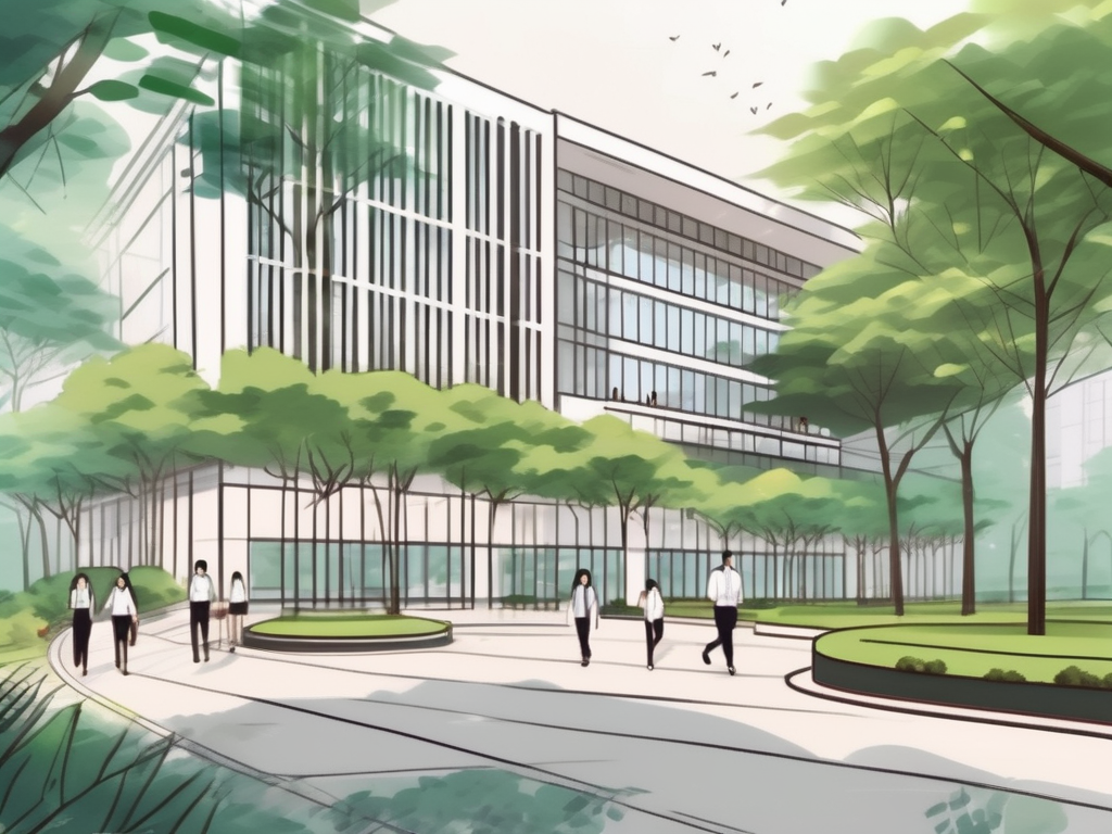 The international school of nanshan shenzhen's campus with a focus on its main building