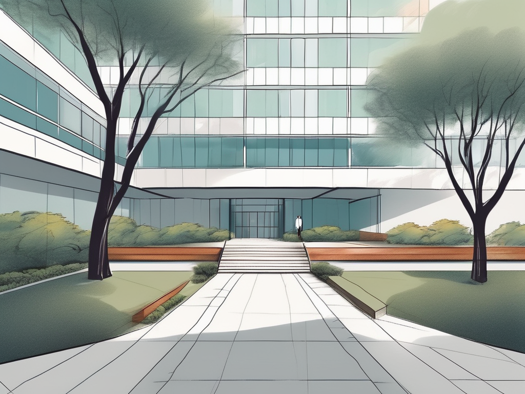 The shenzhen college of international education building with a path leading to its entrance