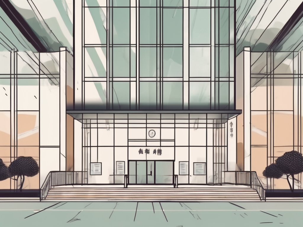 The hong kong international school building with a job application and a suitcase nearby