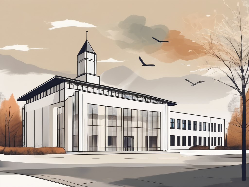 The munich international school building with a scenic german backdrop