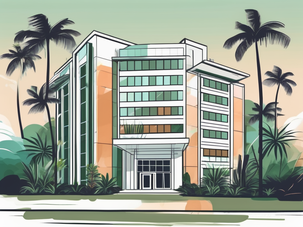 The international school of panama building with a lush tropical background