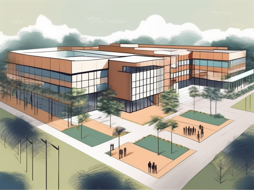 The international school of uganda's campus with prominent features like buildings