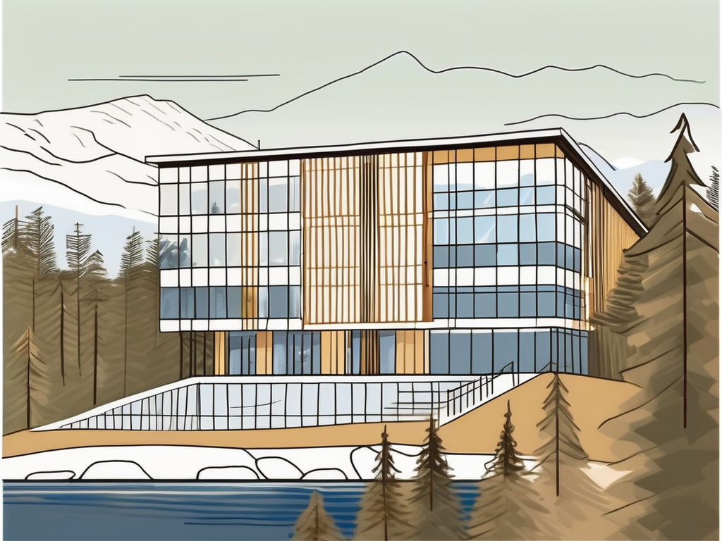 The gothenburg international school building with a swedish flag flying on top