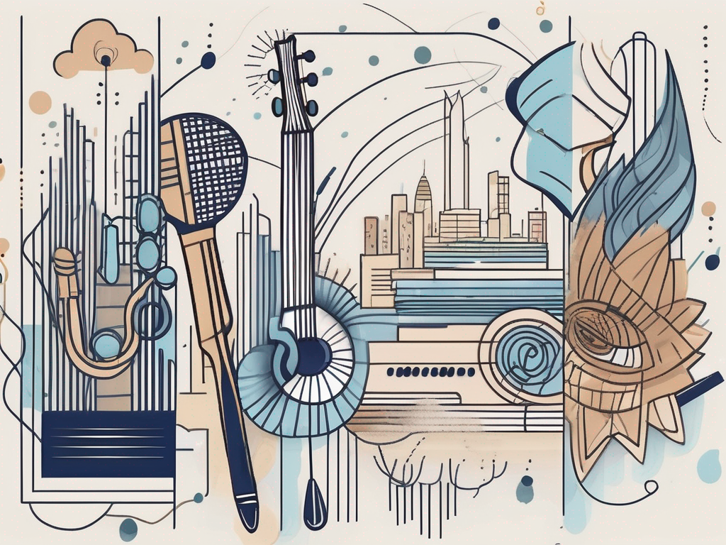 Four distinct elements representing different approaches to arts and humanities