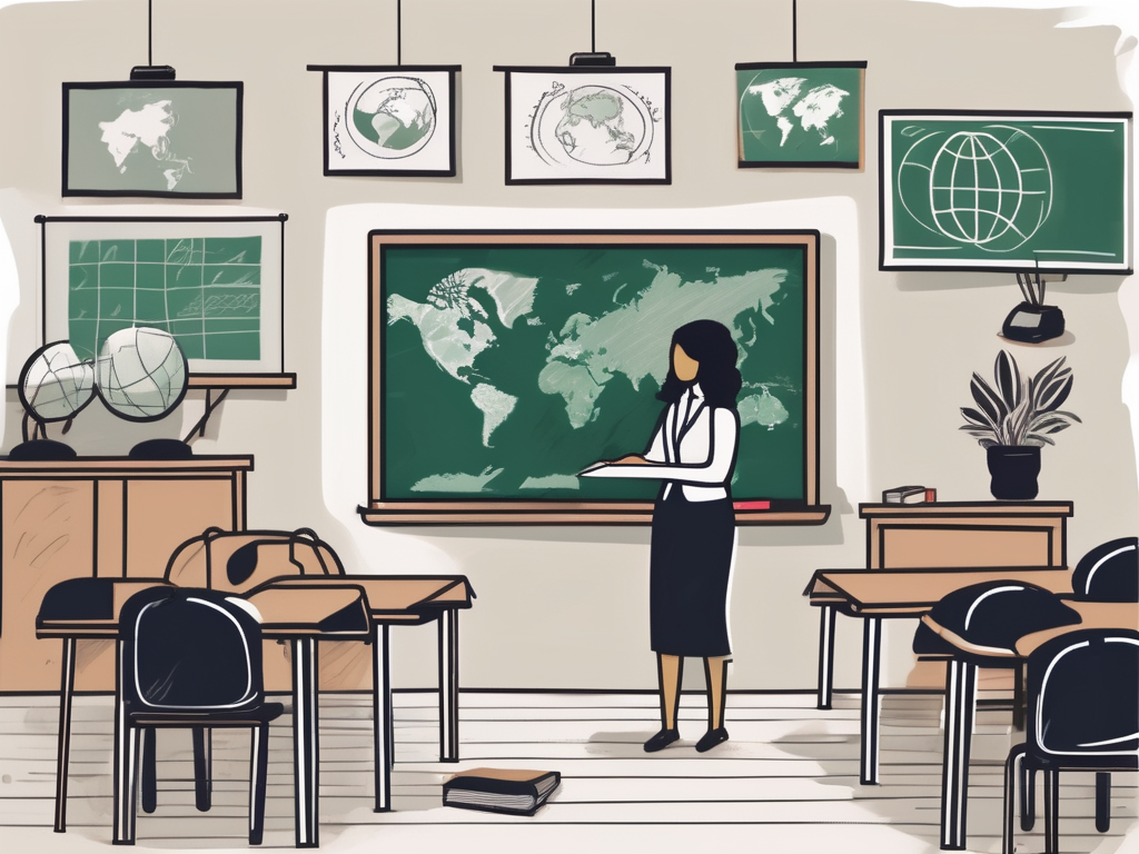 A classroom setting with diverse cultural elements