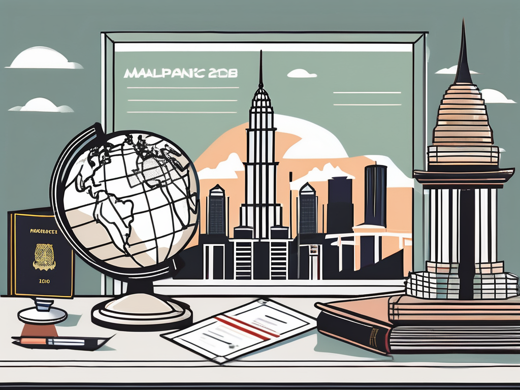 A teacher's desk with a globe