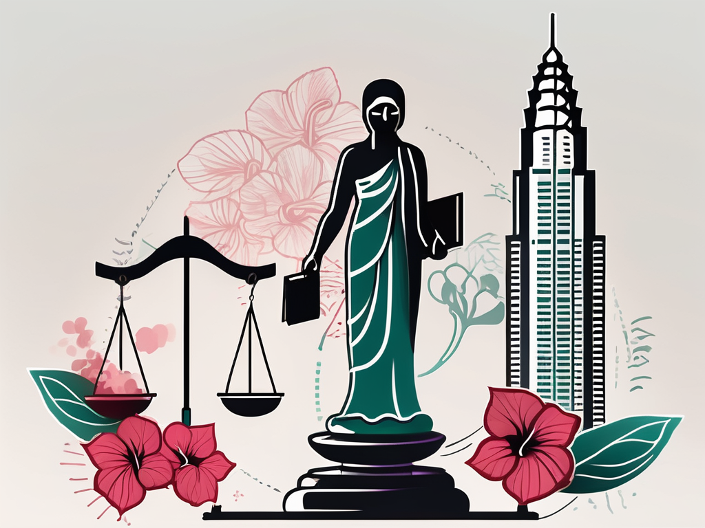 A balanced scale with symbols of education (like a book