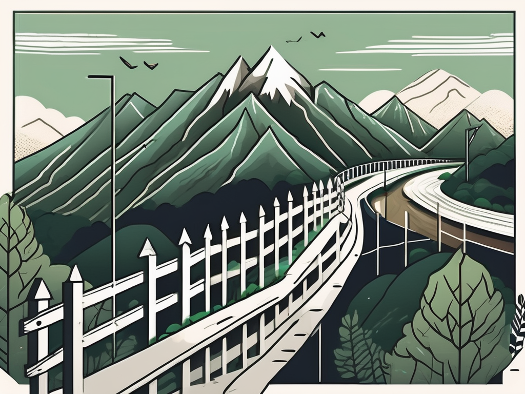 Various symbolic obstacles such as a tall fence