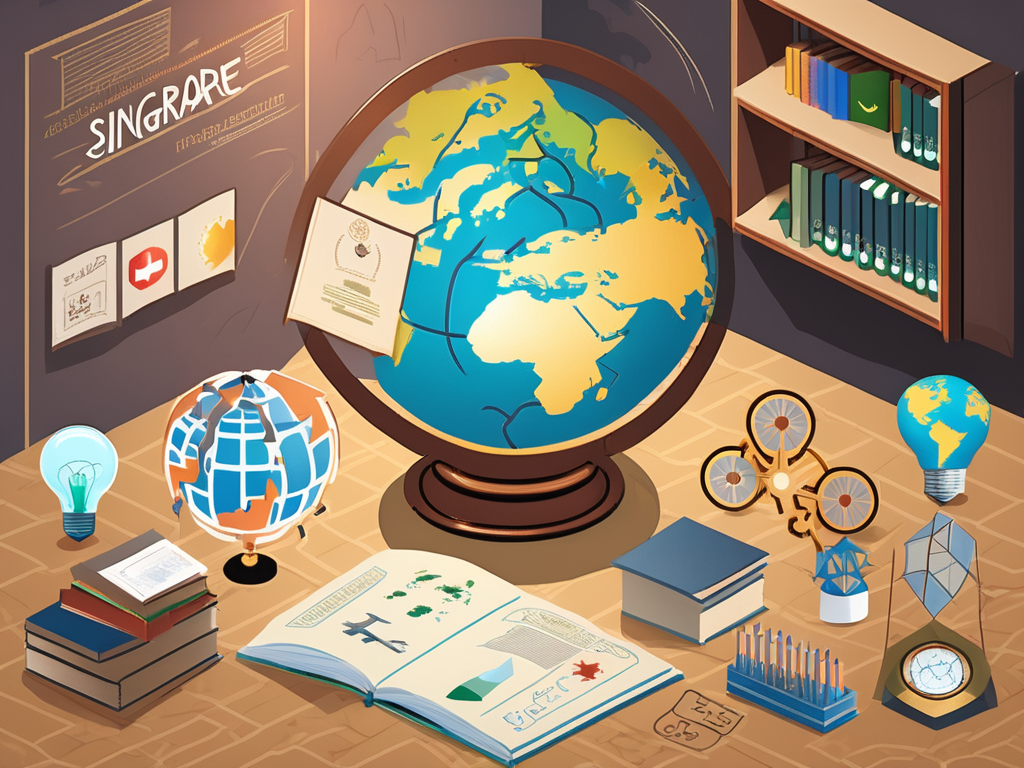 A classroom setting in singapore with various educational tools