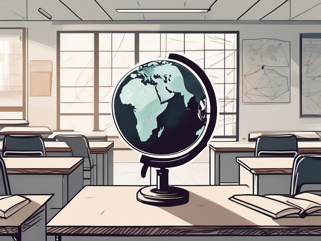 A classroom setting in singapore with a globe