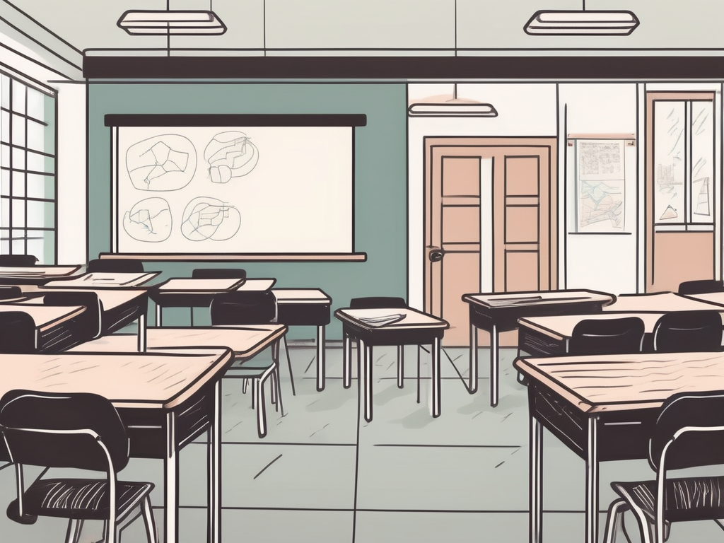 A classroom setting in singapore with a chalkboard