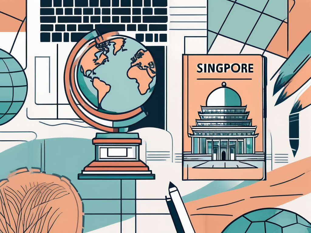 A classroom setting with a globe