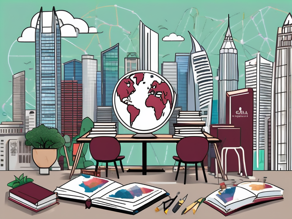 A classroom scene split in half