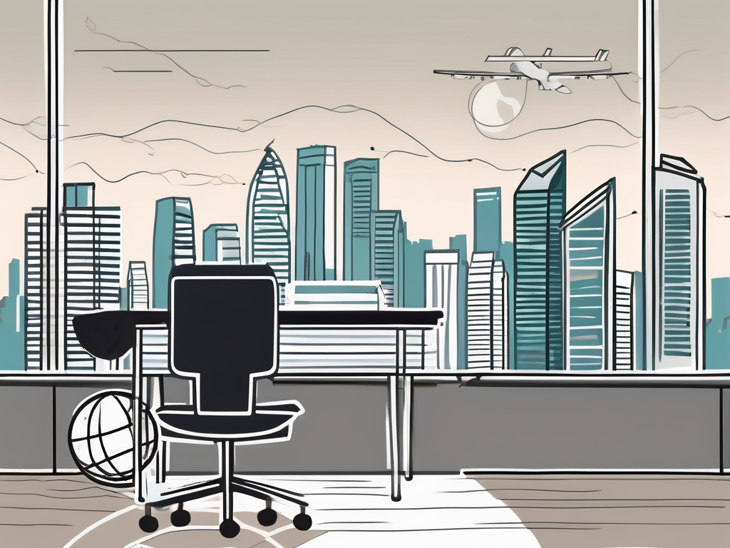 A classroom setting in singapore with a teacher's desk