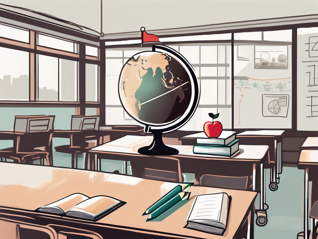 A classroom setting in hong kong with various educational tools like books