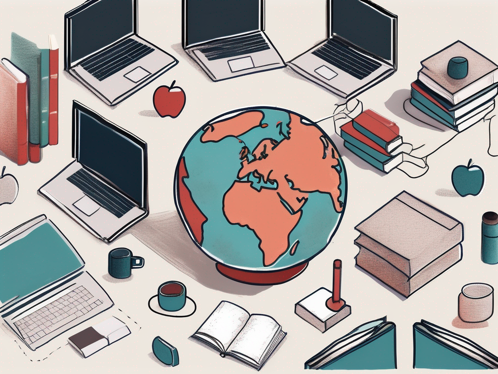 A classroom setting in hong kong with various teaching aids like a globe