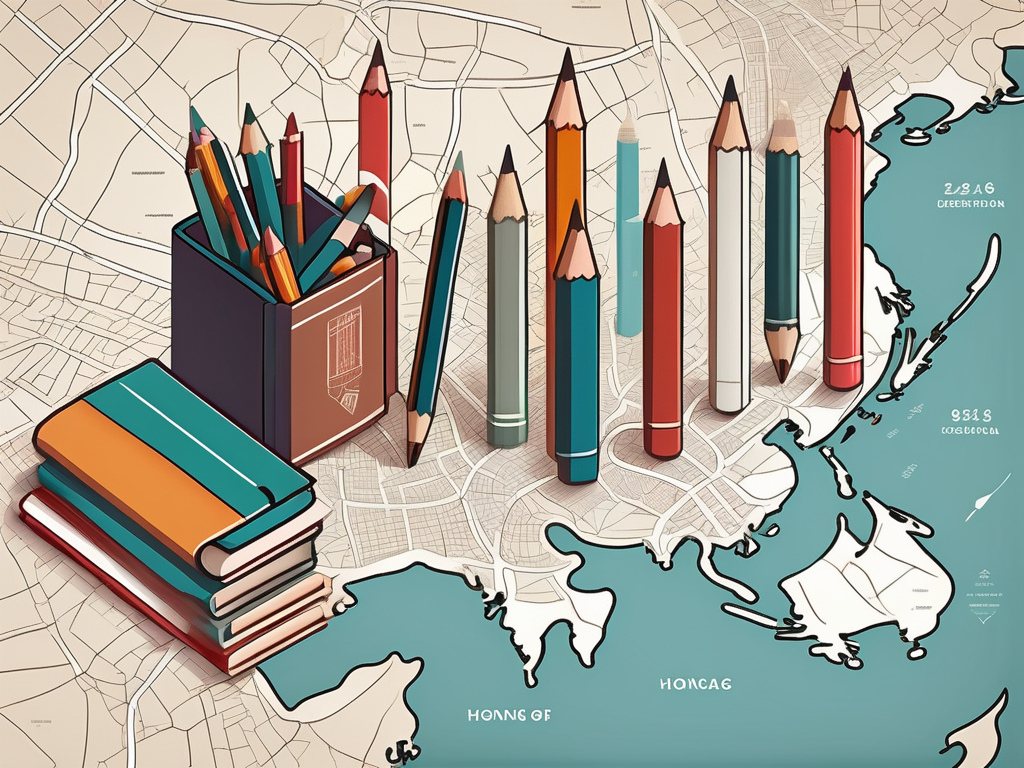 A diverse set of school supplies like books