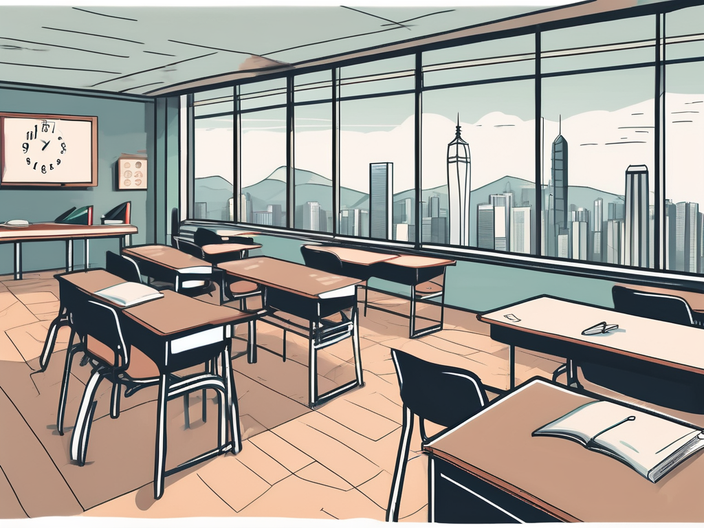 A classroom with empty desks symbolizing teacher shortage