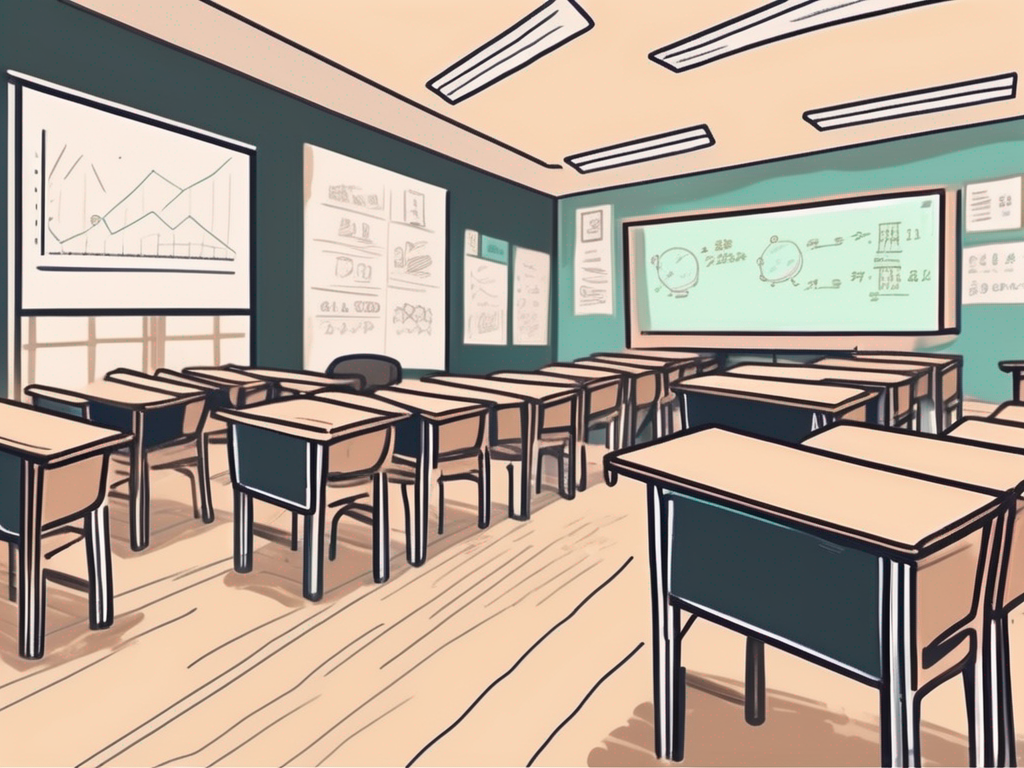 A classroom setting in hong kong with empty desks and chairs