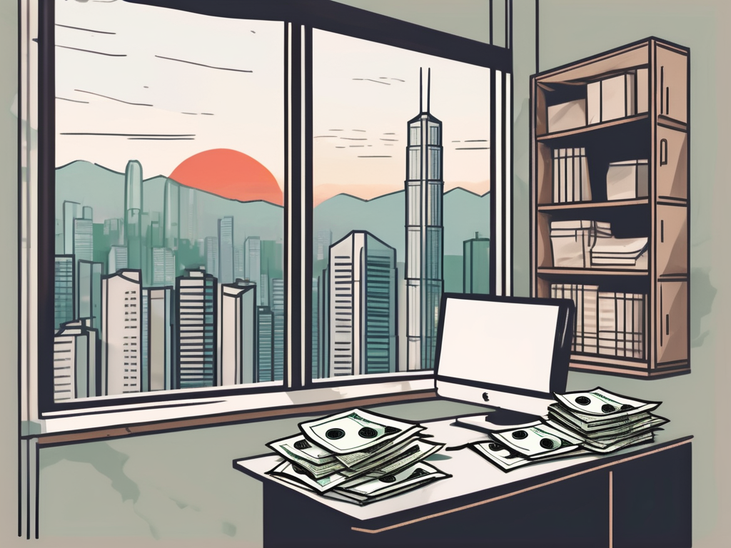 A classroom setting in hong kong with a view of the cityscape through the window